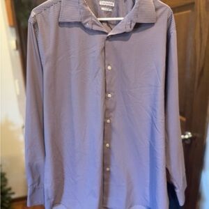 Haggar Men's Casual Dark Blue & Dark Red Subtle Checkered Shirt